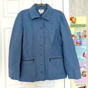 NWT Vintage Talbots Women’s Blazer Blue Aplaca wool size Large